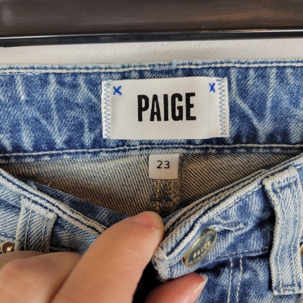 NWT PAIGE Courtney Raw Hem Vintage Denim In La Rambla Wash Size 23 - Picture 10 of 13